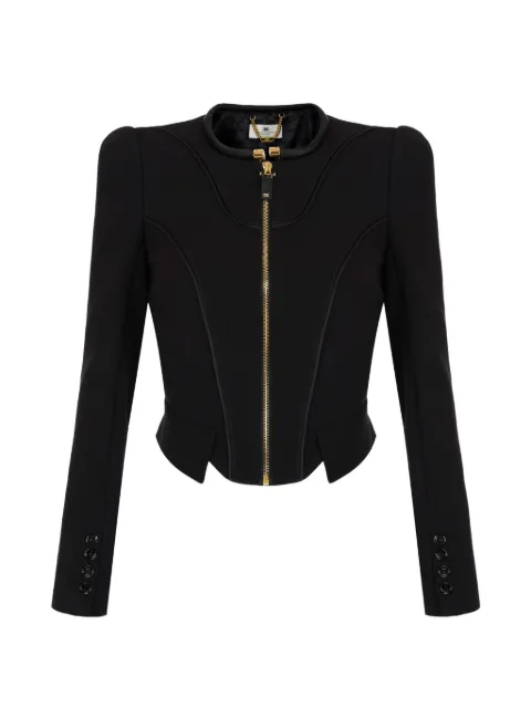 Elisabetta Franchi veste en crêpe et satin à design superposé