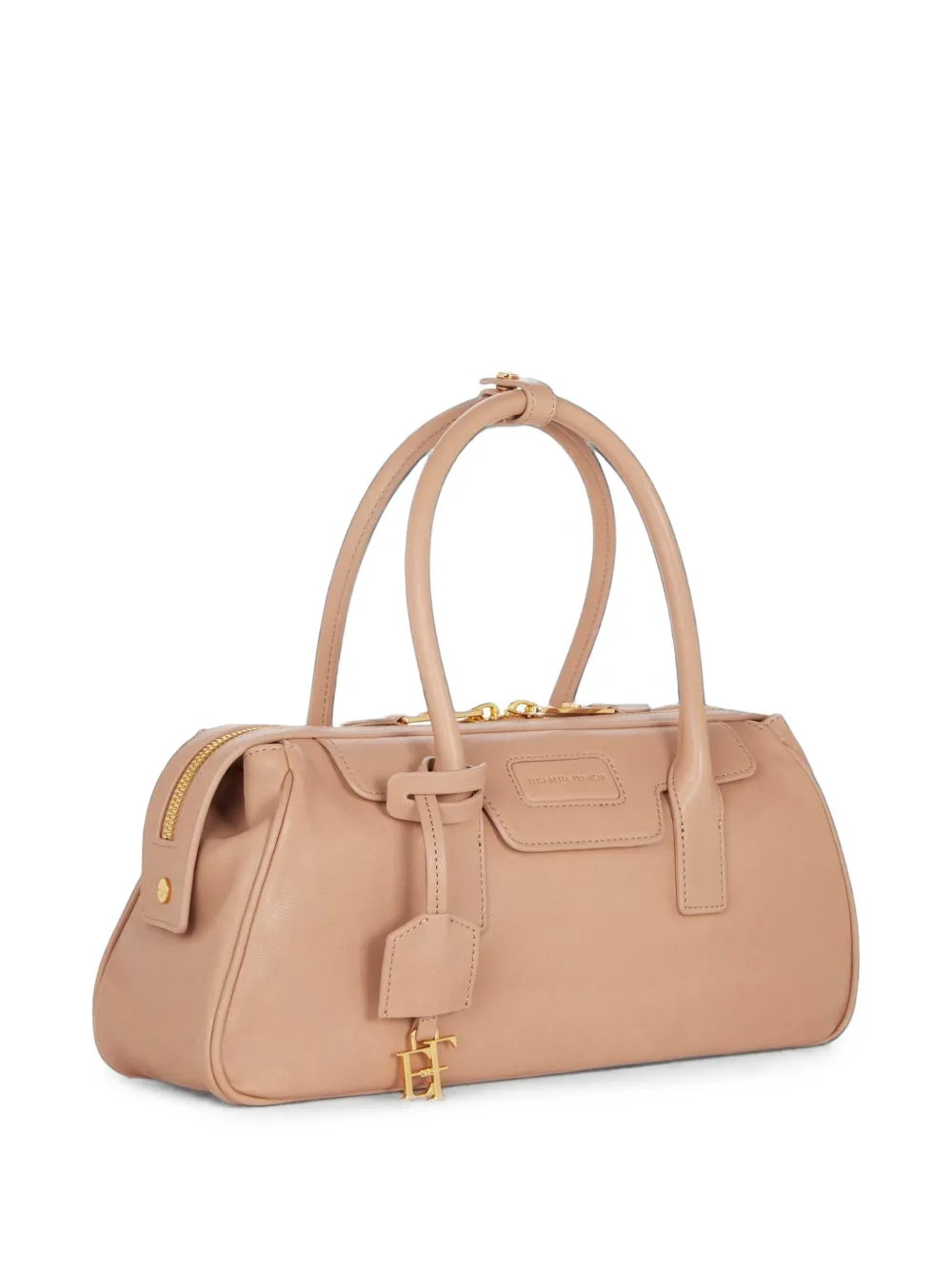 Elisabetta Franchi Kleine Boston tas van nappaleer Beige