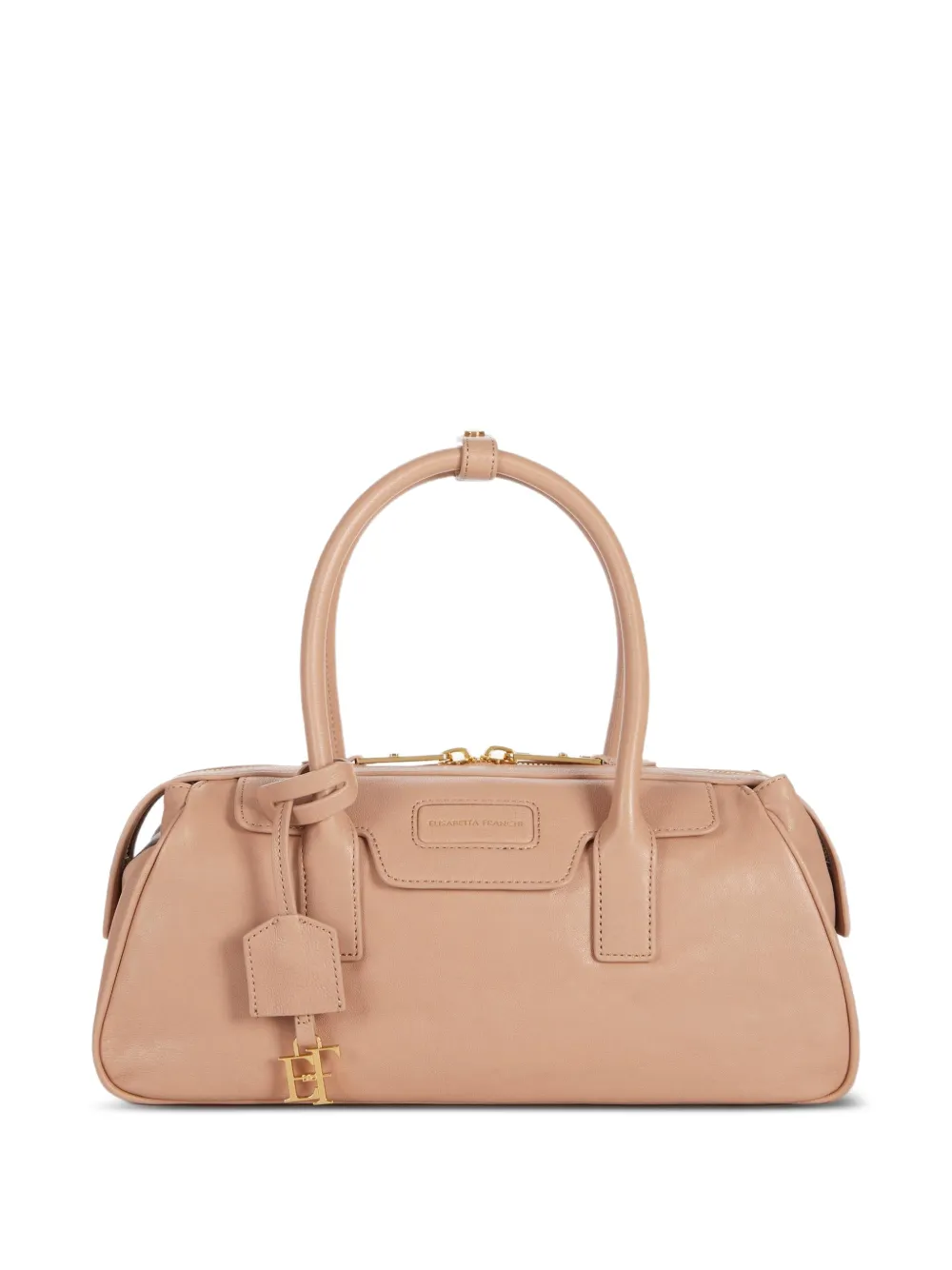 Elisabetta Franchi small Boston bag in nappa leather - Toni neutri