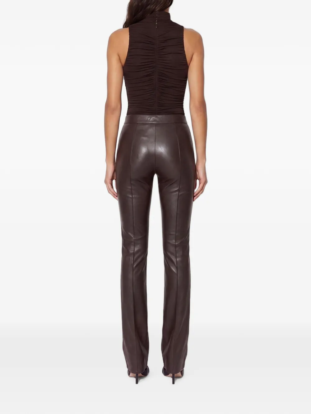 Elisabetta Franchi Body van stretch jersey met sierkraag Bruin