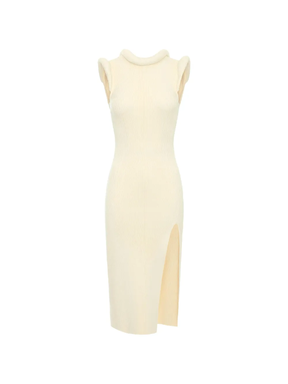 Elisabetta Franchi Gebreide jurk met 3D-details Beige