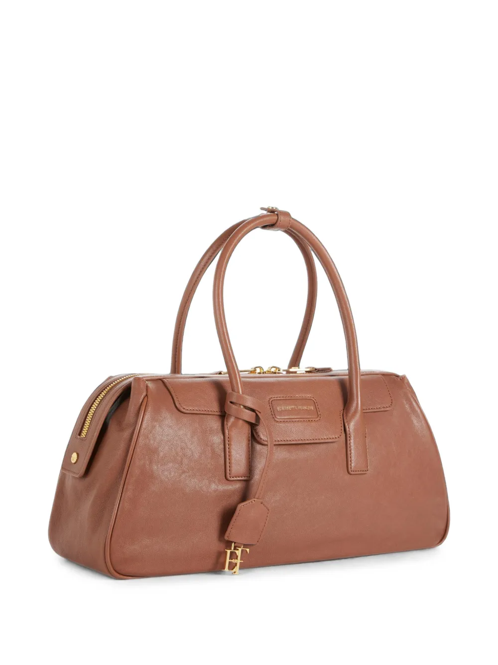 Elisabetta Franchi Medium Boston tas van nappa leer Bruin