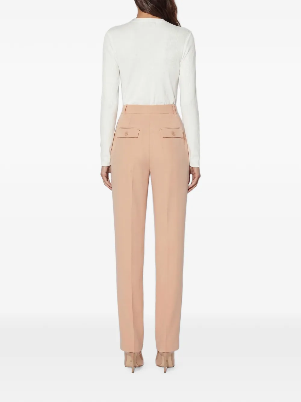 Elisabetta Franchi Lichtgewicht crêpe stoffen broek Beige