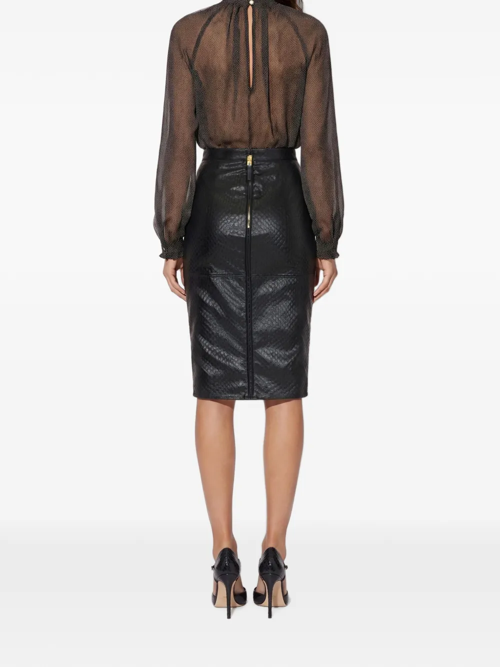 Elisabetta Franchi Crepon blouse met stippen Zwart