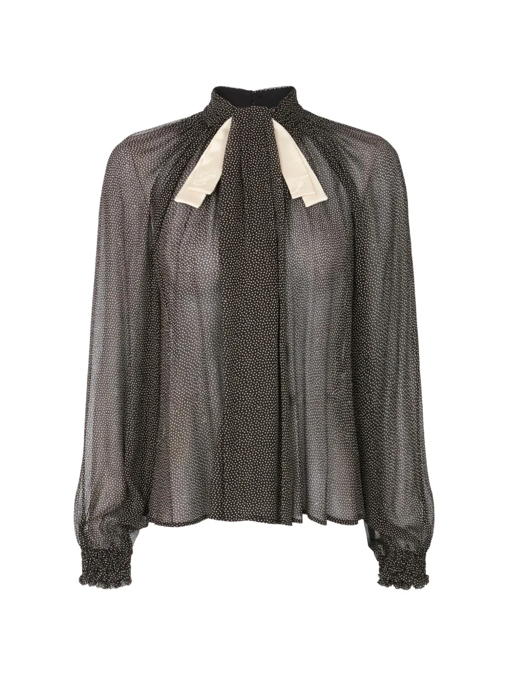 Elisabetta Franchi crepon blouse with micro-polka dot print