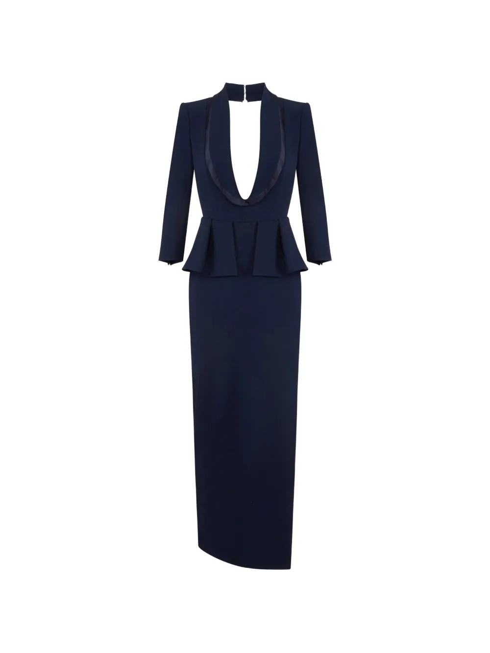 Elisabetta Franchi Red Carpet dress in lightweight crêpe and satin fabrics - Blu