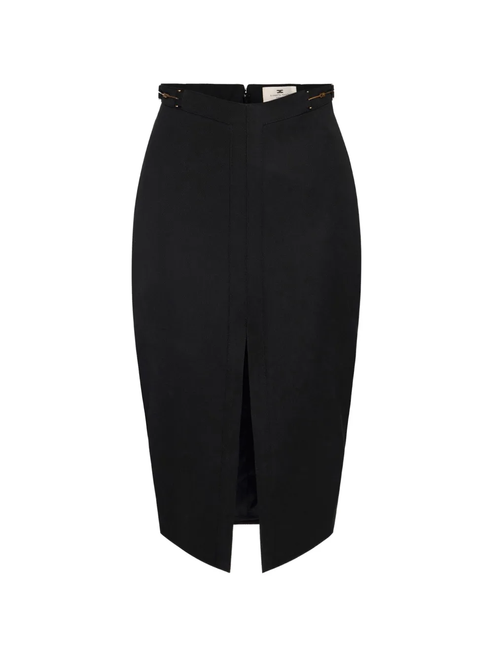 Elisabetta Franchi skirt in gabardine fabric with jewel horsebits - Nero