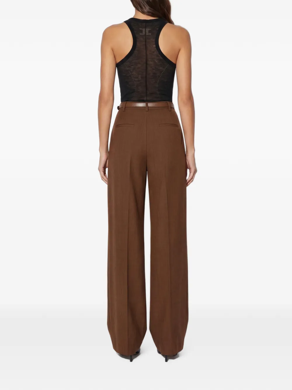 Elisabetta Franchi Wollen broek Bruin