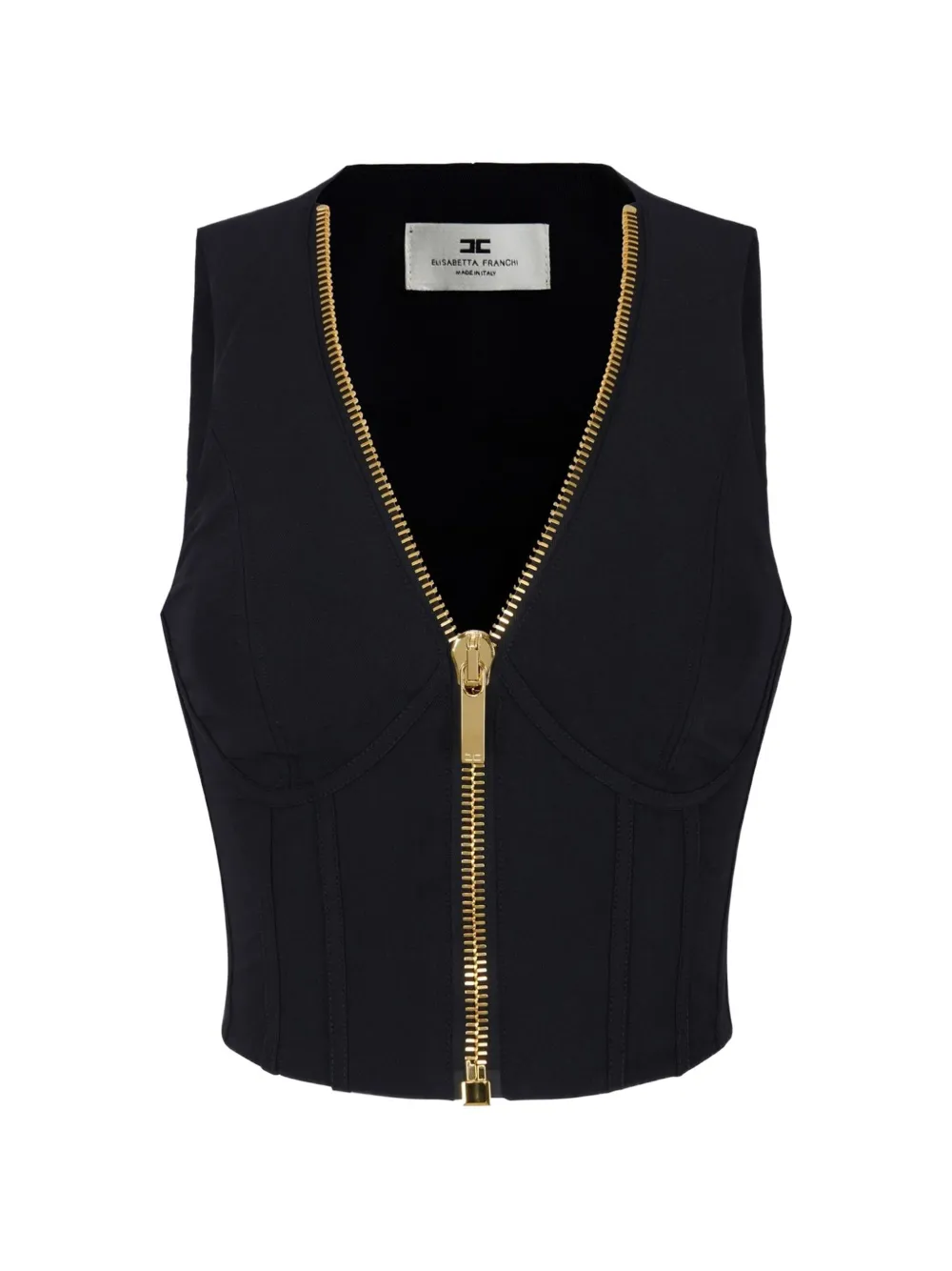 Elisabetta Franchi top in technical fabric with zip