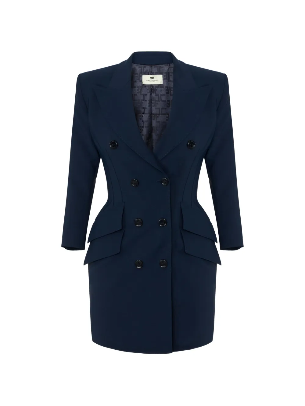 Elisabetta Franchi coat dress in lightweight crêpe fabric - Blu