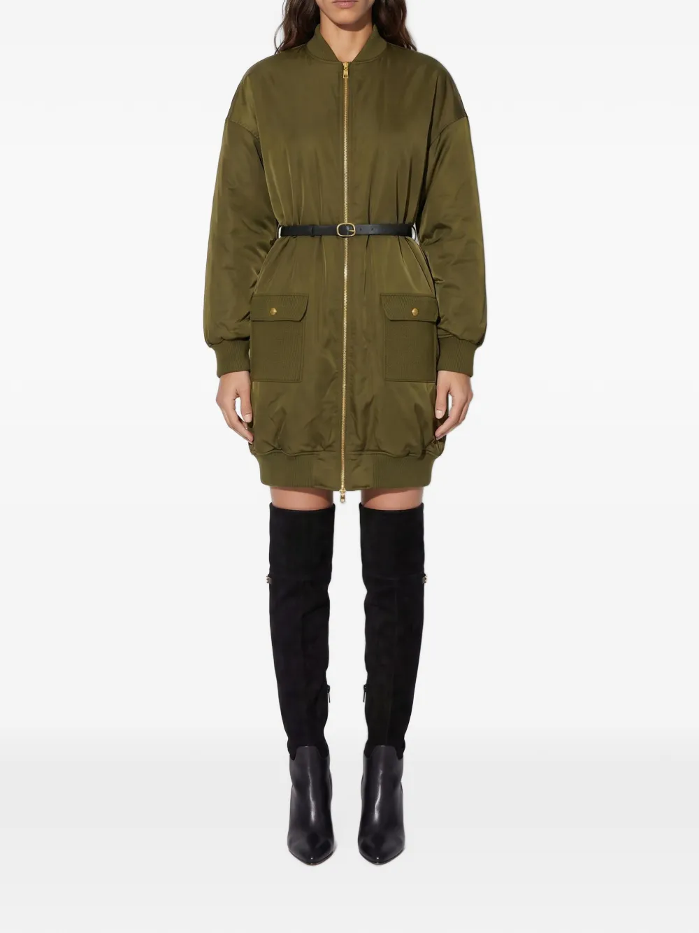 Elisabetta Franchi Voile donsjack Groen
