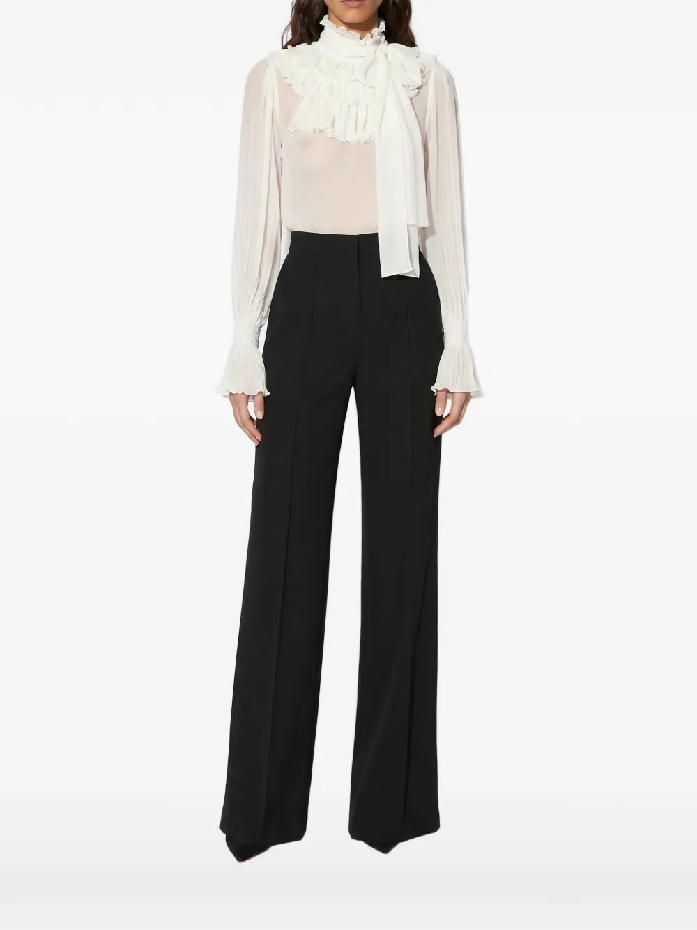 Elisabetta Franchi blouse in georgette fabric with sash