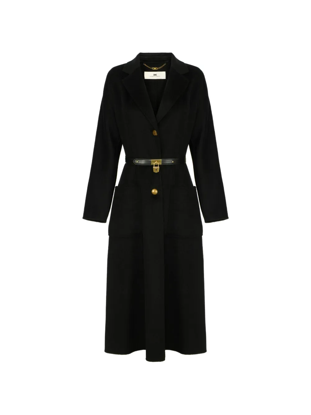 Elisabetta Franchi coat in double cloth with belt