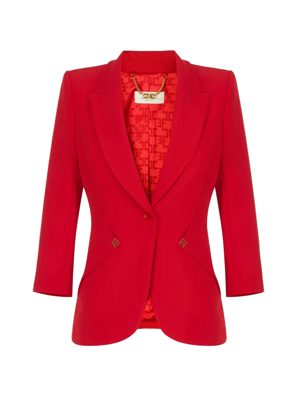 Elisabetta Franchi jacket made of lightweight crêpe fabric and satin - Rosso