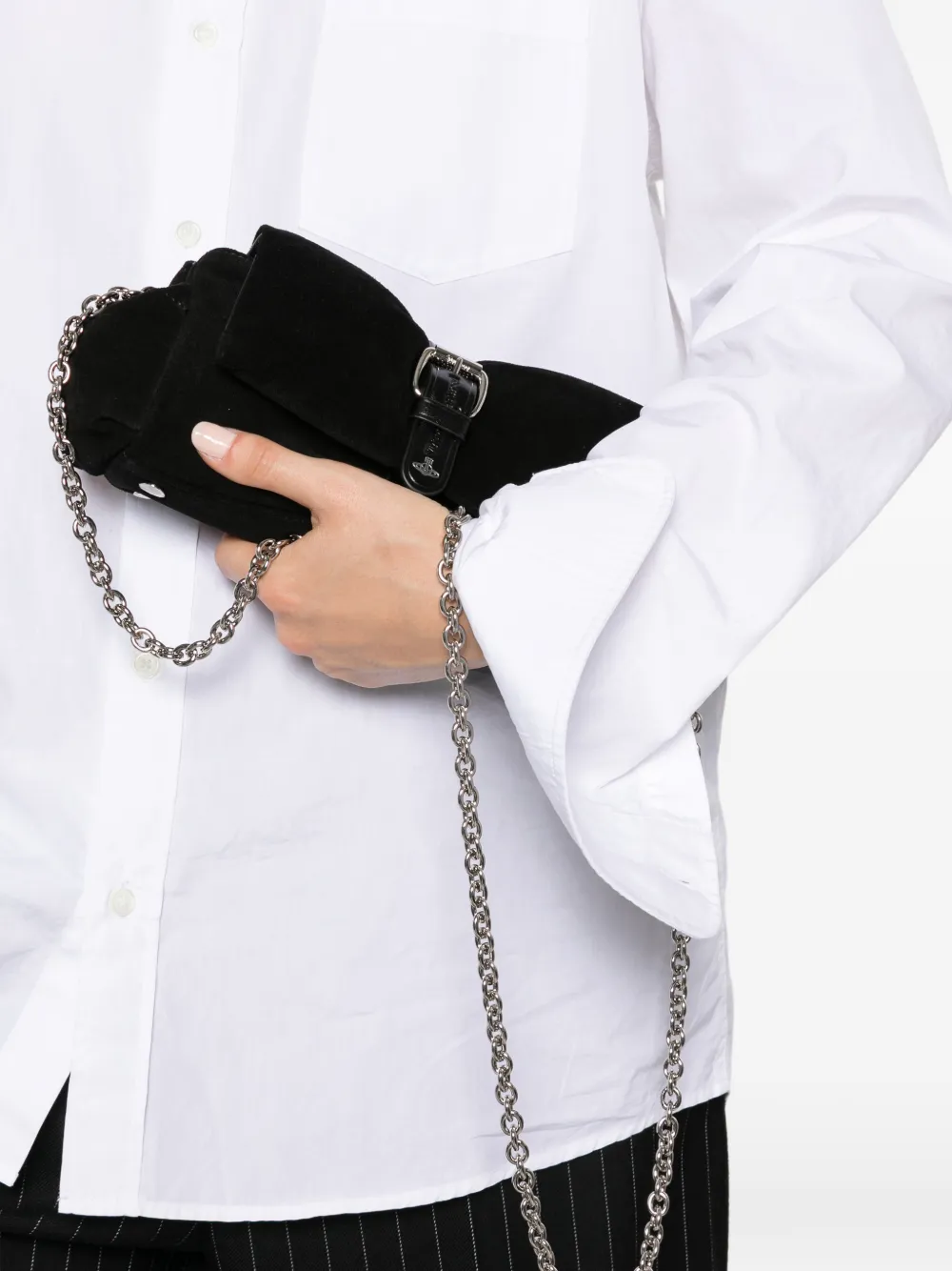 Vivienne Westwood Hazel Treasure clutch met gespdetail Zwart