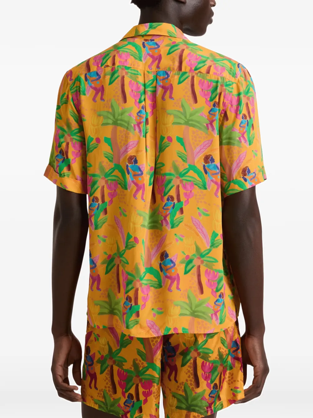 Vilebrequin Tropicalia bowlingshirt Oranje