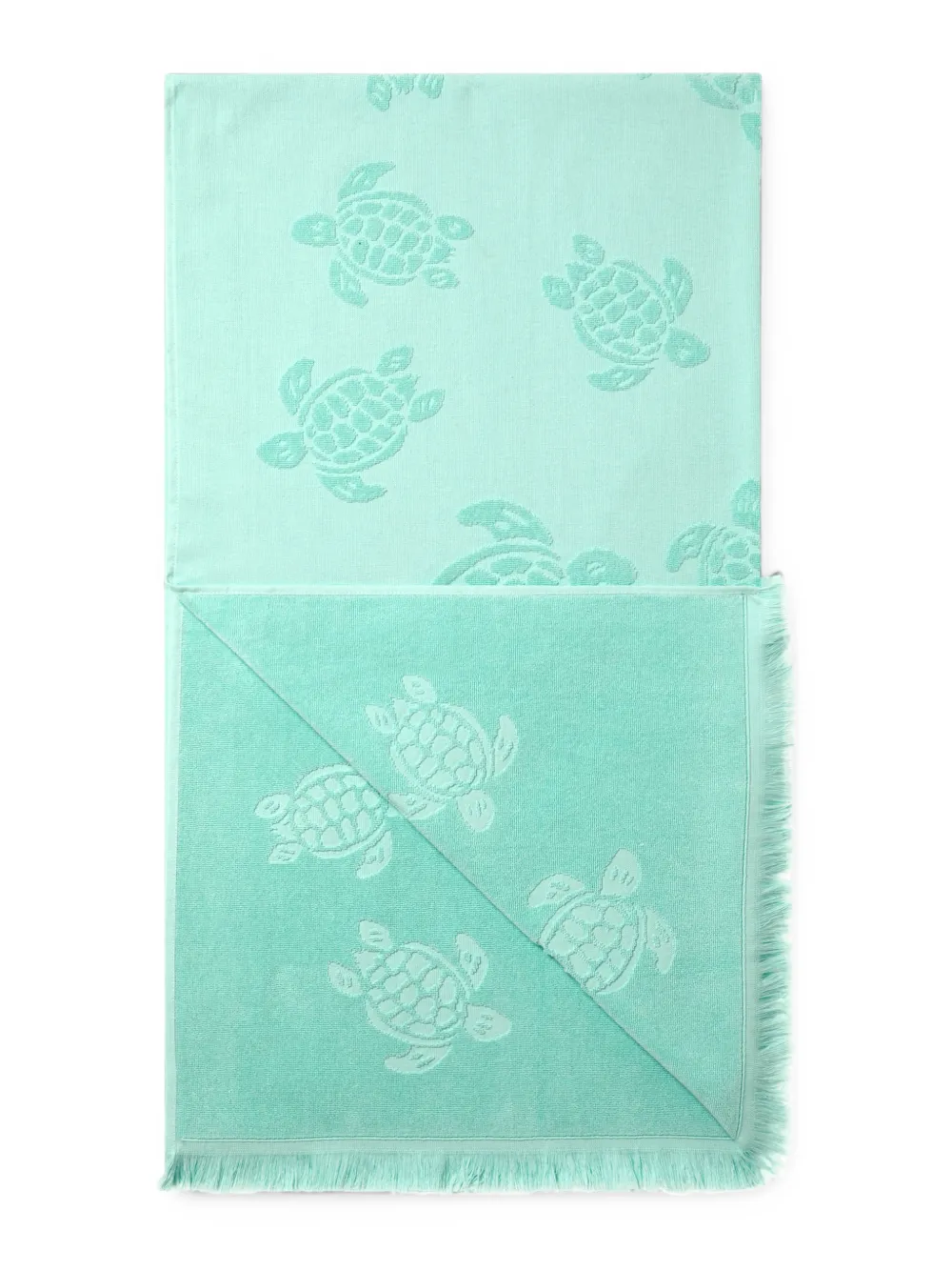 Vilebrequin Santah strandlaken met schildpad-patroon en jacquard Groen