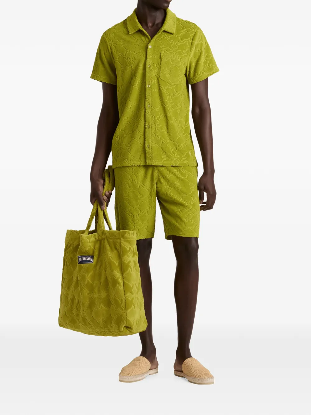Vilebrequin Badstof shorts met jacquard Groen