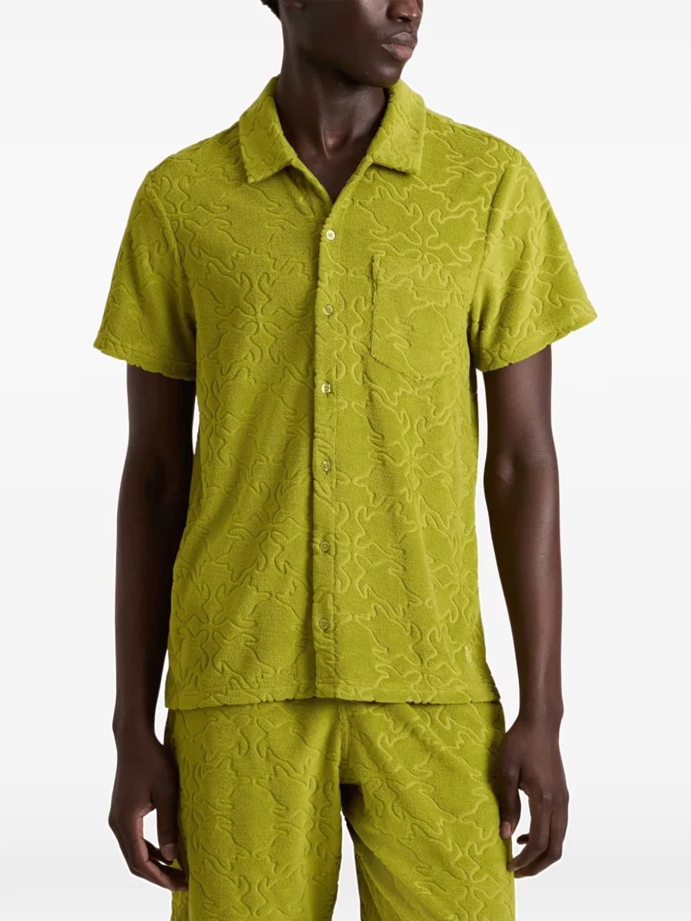 Vilebrequin Turtles Net bowlingshirt met jacquard Groen