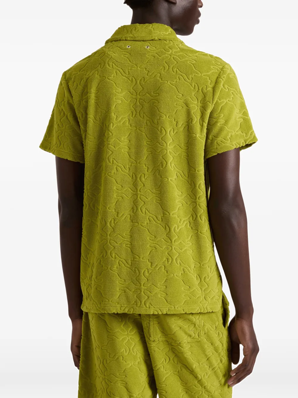 Vilebrequin Turtles Net bowlingshirt met jacquard Groen