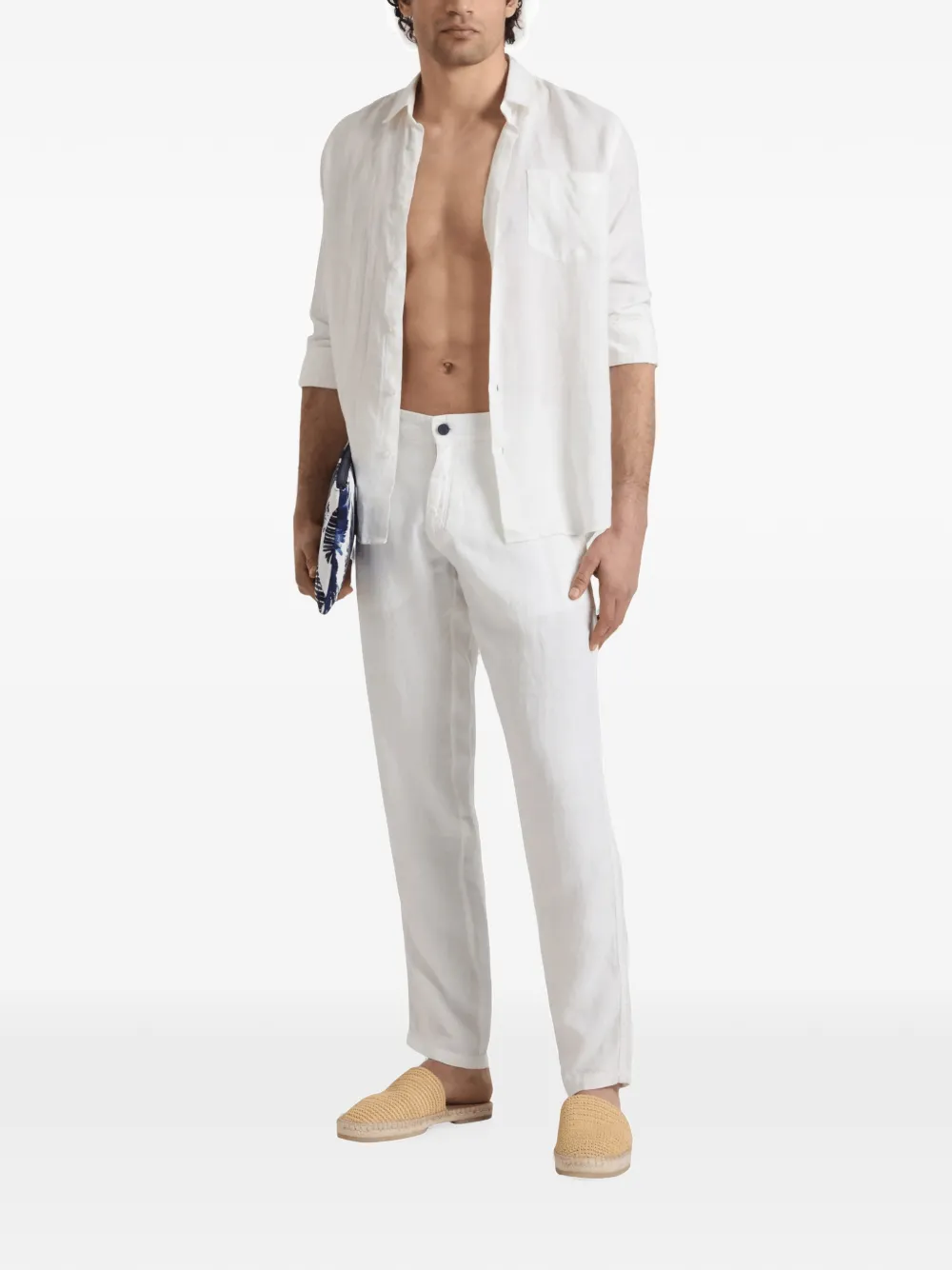 Vilebrequin Panache linnen broek met rechte pijpen Wit