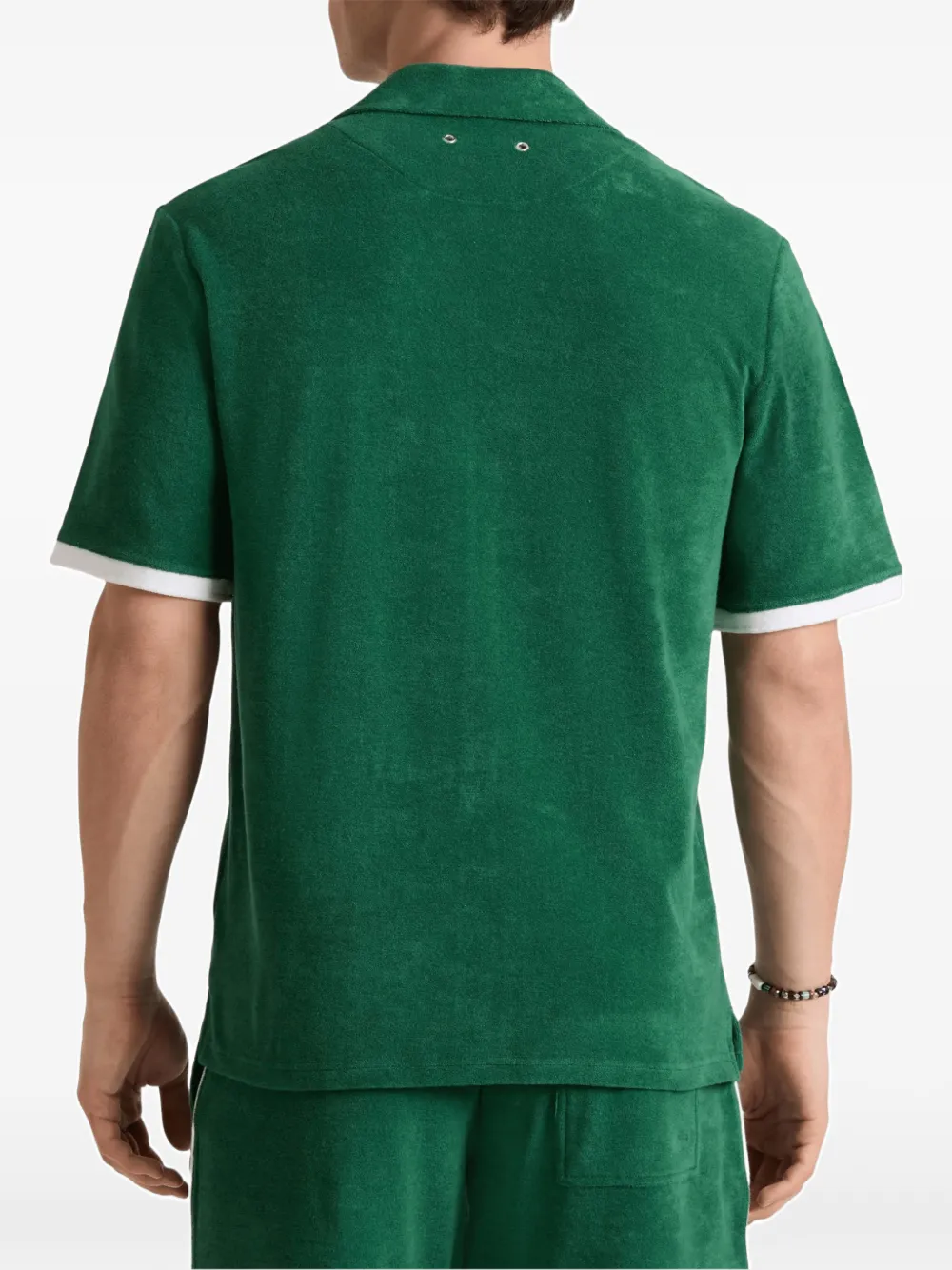 Vilebrequin Basstof bowlingshirt Groen
