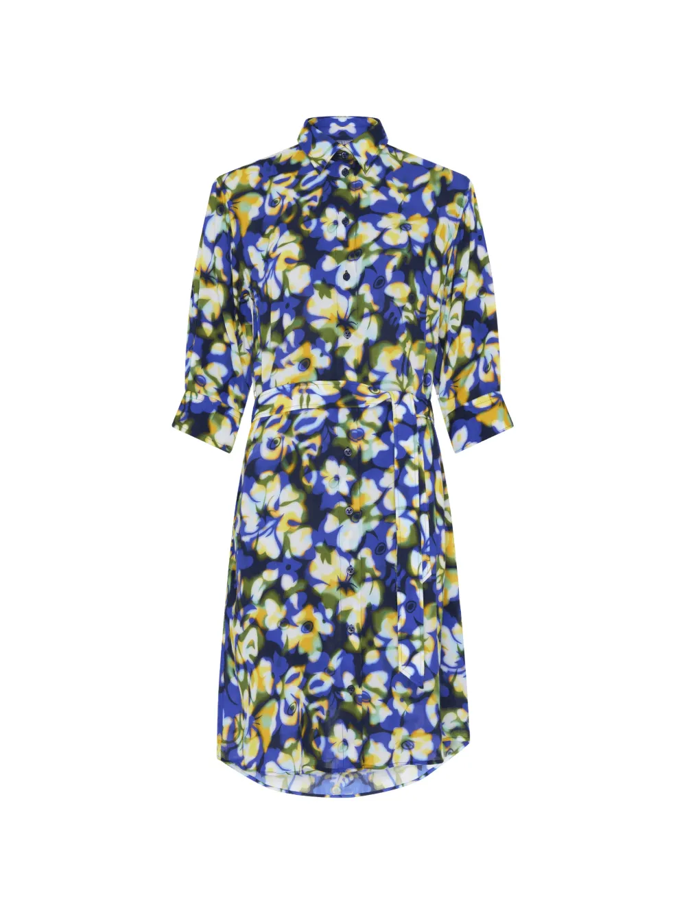 Vilebrequin floral-print belted midi shirt-dress