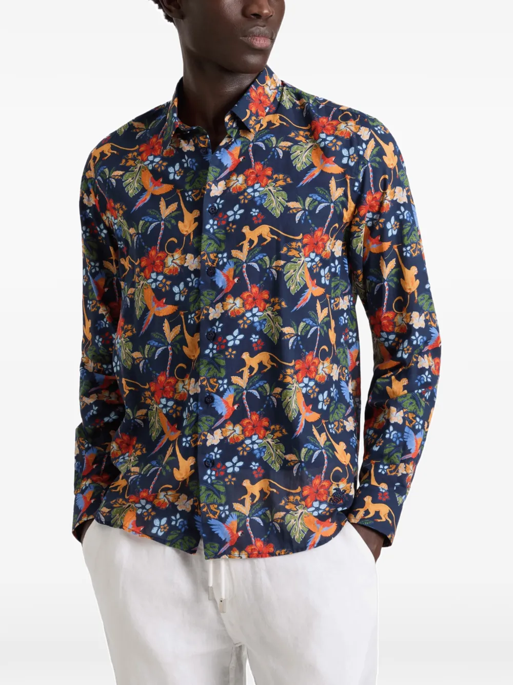 Vilebrequin Salvador shirt met bloemen-print Blauw