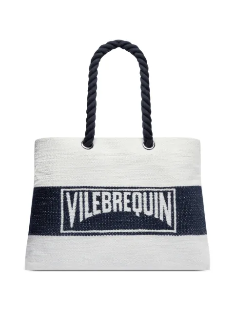 Vilebrequin logo-jacquard rope-handle beach bag