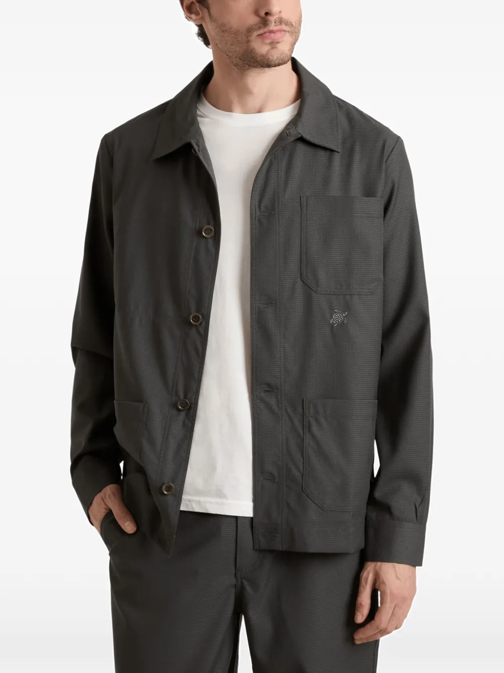 Vilebrequin Micro Carreaux shirtjack Groen