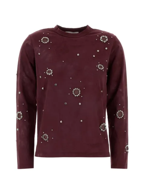 DES PHEMMES Top con decorazione di cristalli