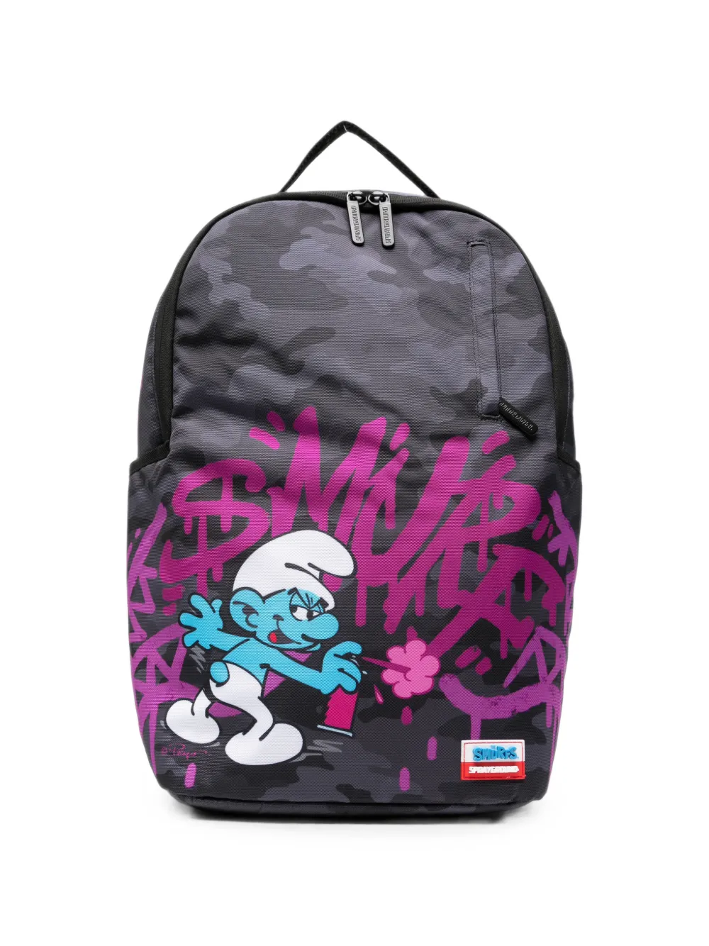 sprayground kid x Smurfs camouflage-print backpack - Grigio