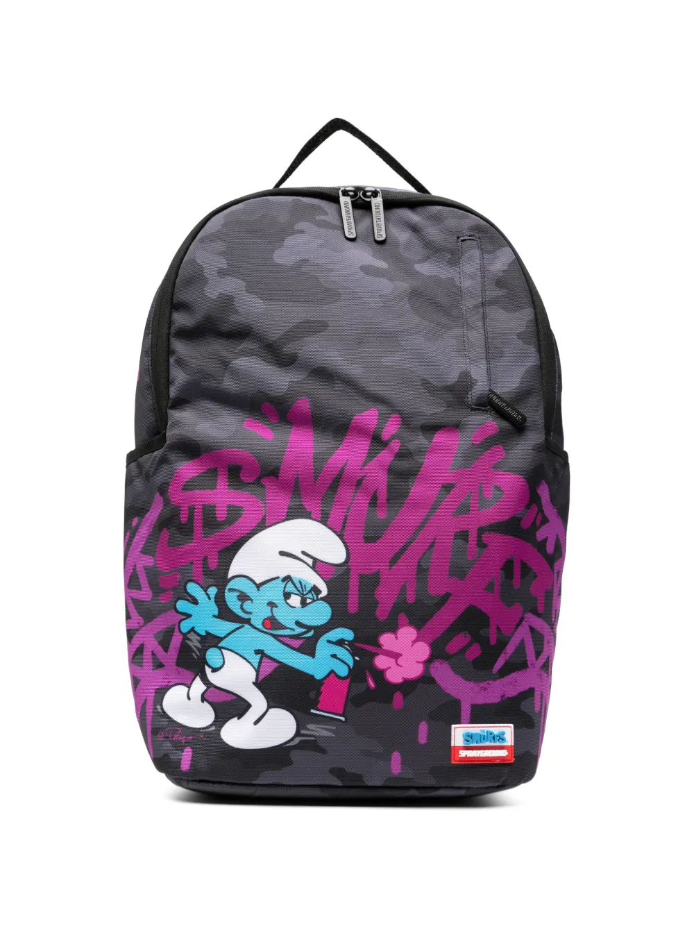 sprayground kid x Smurfs camouflage-print backpack - Grau