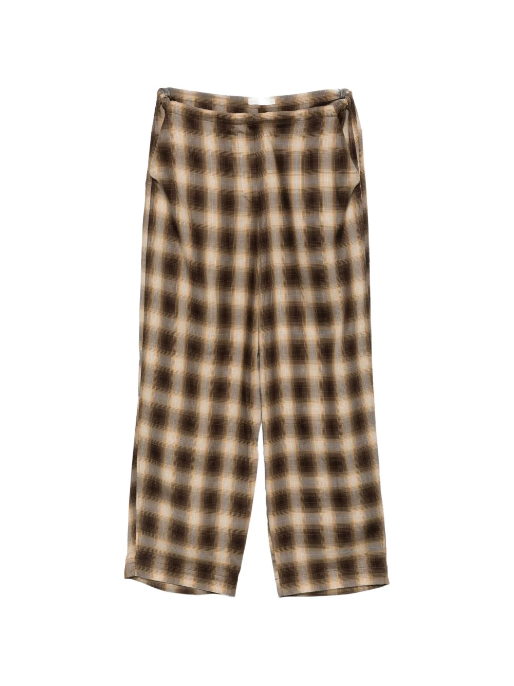 Co Plaid-check Drawstring-waist Trousers in Brown