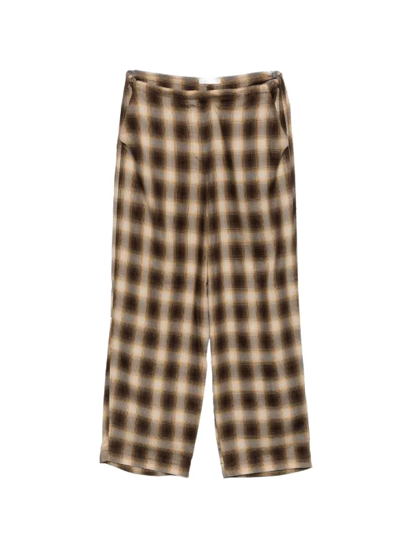 Co Plaid-check Drawstring-waist Trousers in Brown