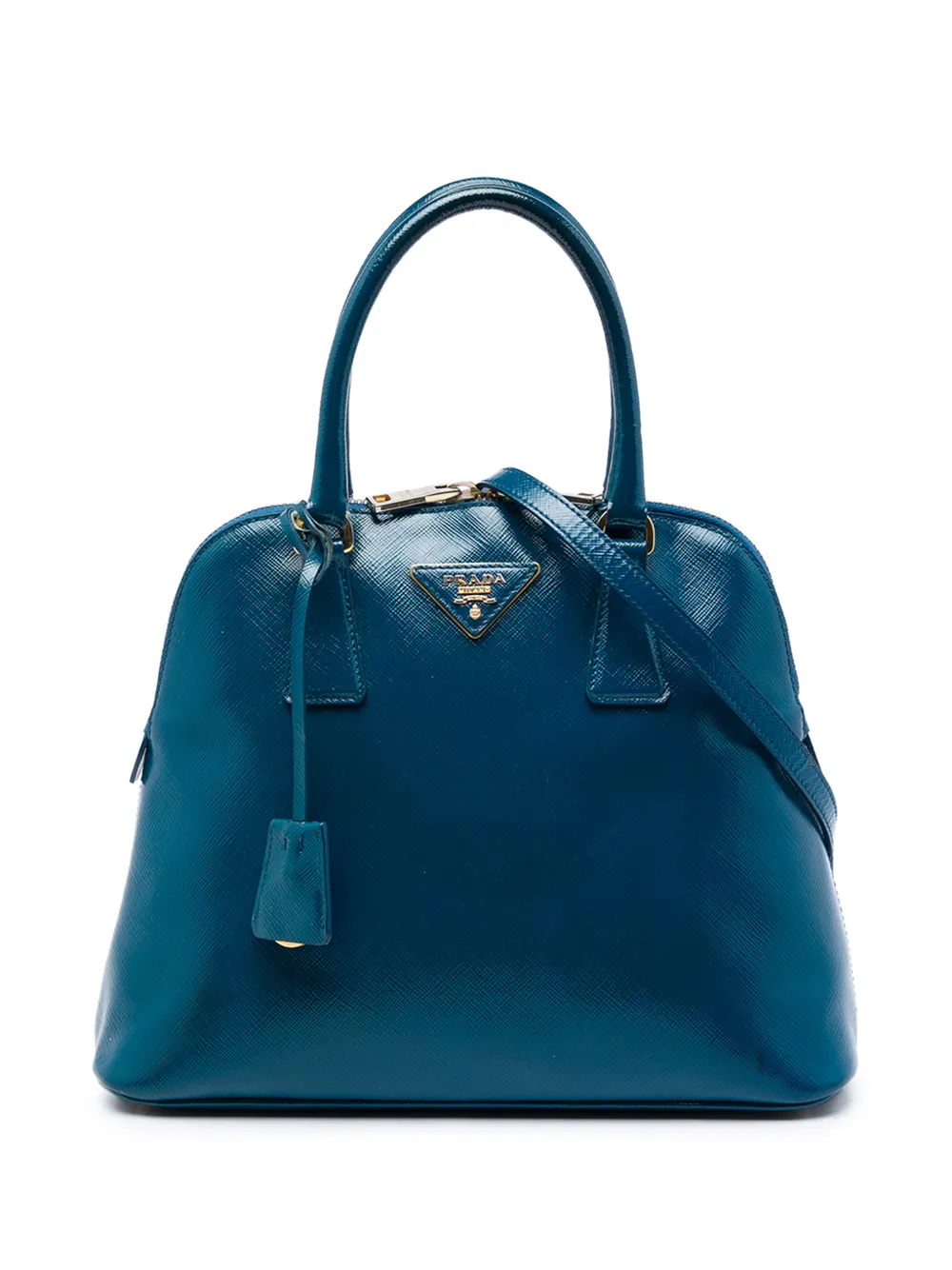 Prada Pre-Owned 2012-2015 Saffiano Vernice Dome satchel - Blu