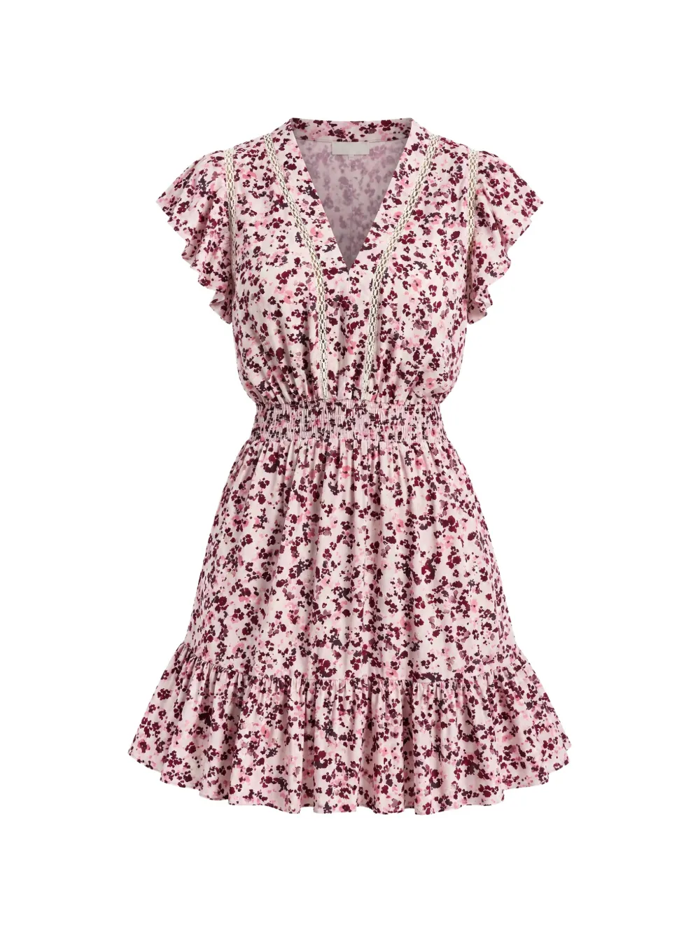 DKNY floral-print flutter-sleeve mini dress
