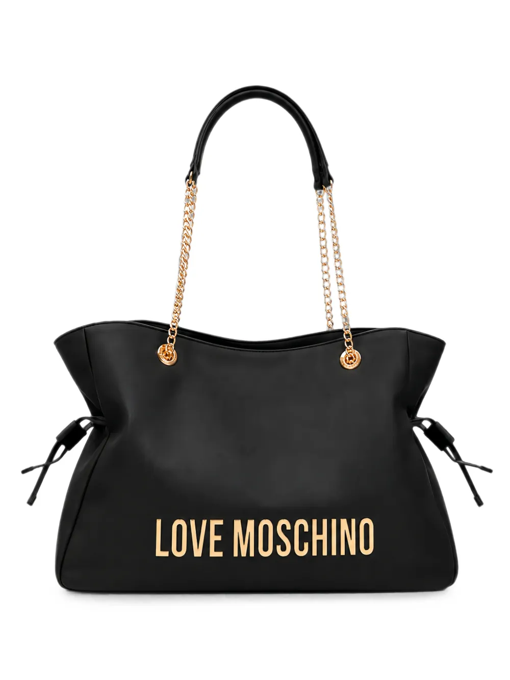 Love Moschino logo-plaque ruched shoulder bag - Nero