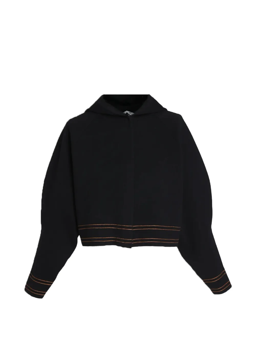 Max Mara contrast-stitch hooded cardigan - Black