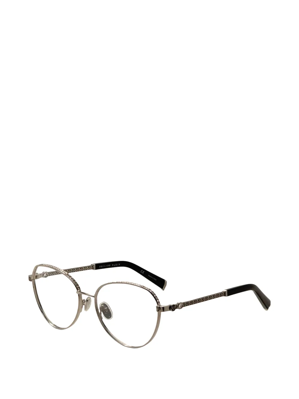 Philipp Plein crystal-embellished geometric-frame glasses - Argento