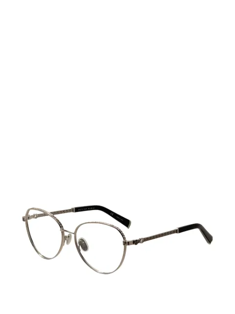Philipp Plein crystal-embellished geometric-frame glasses