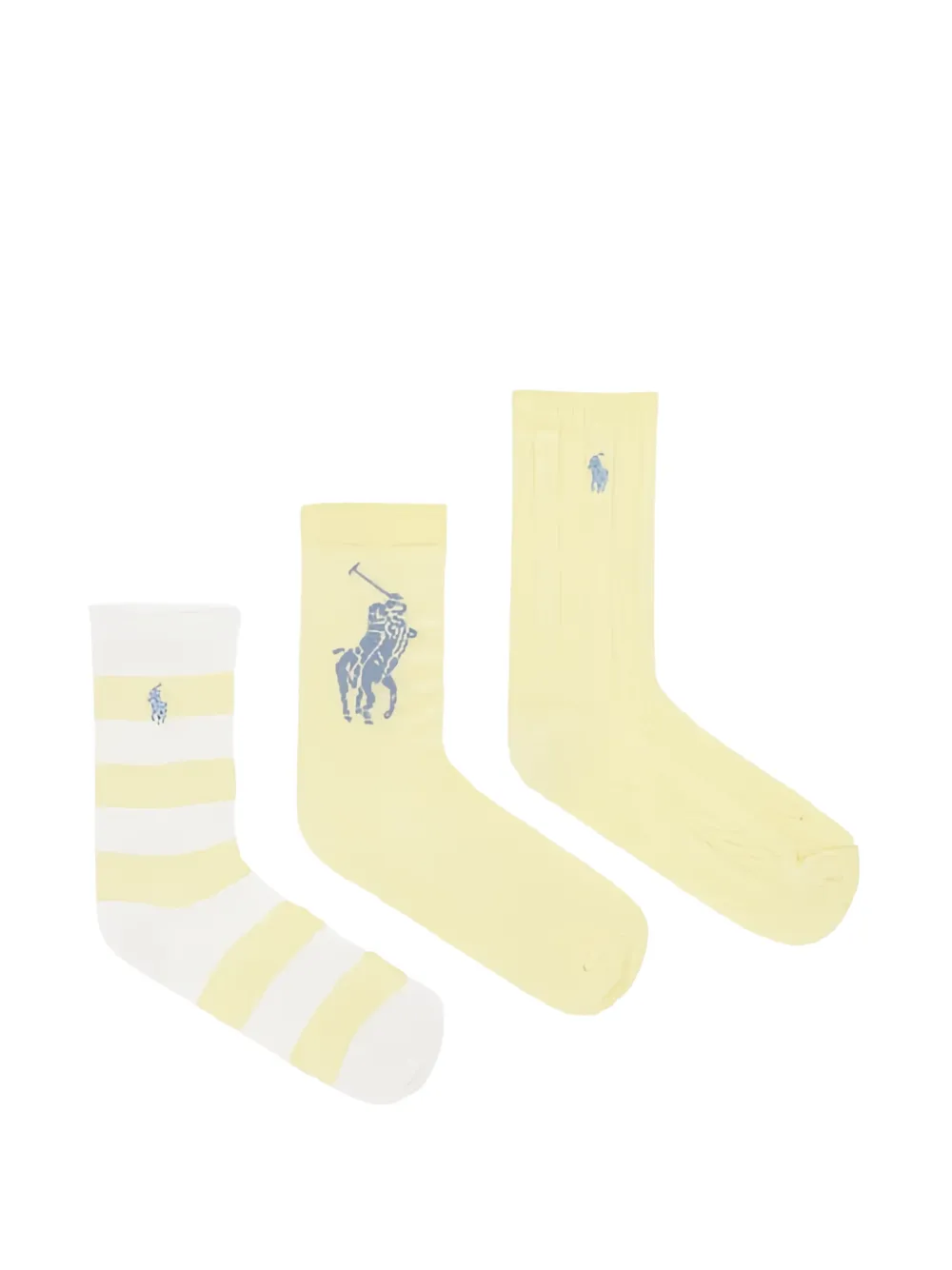 POLO RALPH LAUREN KIDS Calzini a righe con logo (3 pezzi) - Giallo