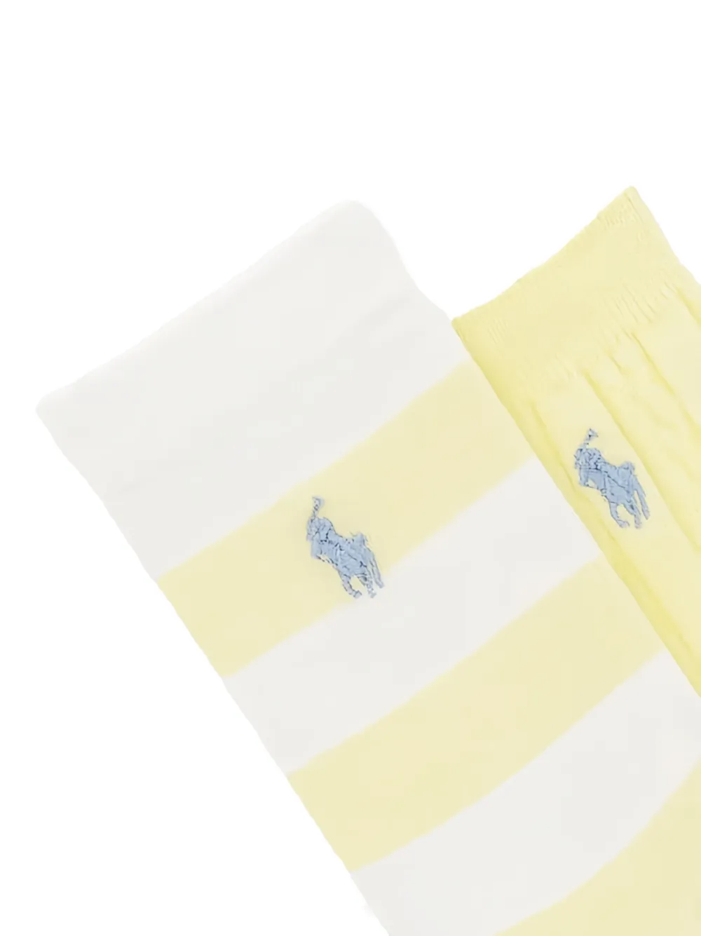 POLO RALPH LAUREN KIDS Drie paar gestreepte sokken met geborduurd logo Geel