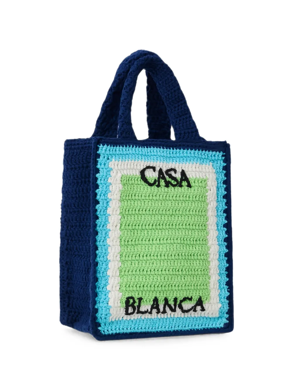 CASABLANCA KIDS Gehaakte shopper met geborduurd logo Blauw