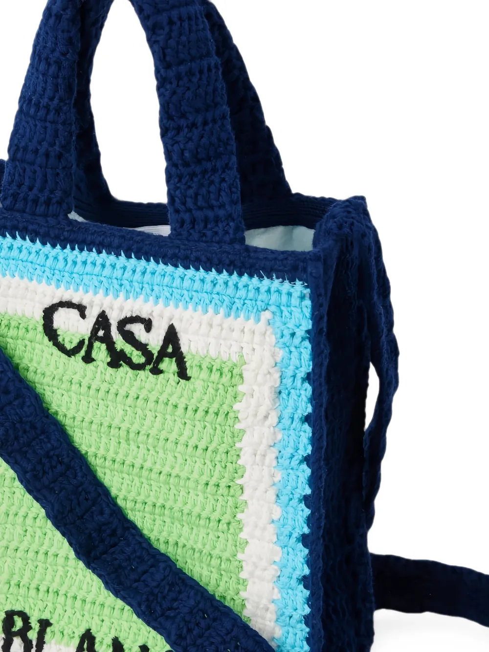 CASABLANCA KIDS Gehaakte shopper met geborduurd logo Blauw