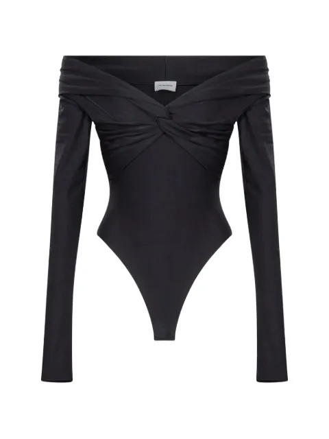 THE ANDAMANE Kendal off-shoulder twist-detail bodysuit