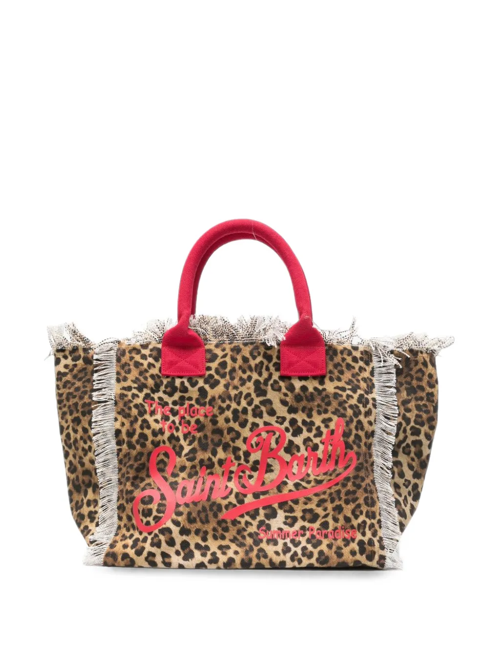 MC2 Saint Barth leopard-print frayed tote bag