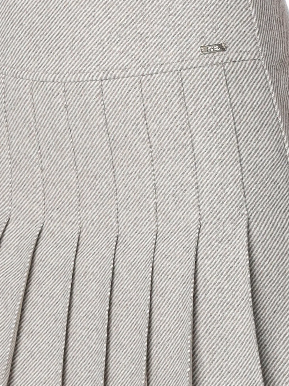 Armani Exchange Mini-plooirok met diagonale streep Beige
