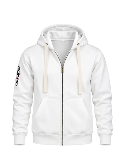 PODHIO zip-up logo-print hoodie