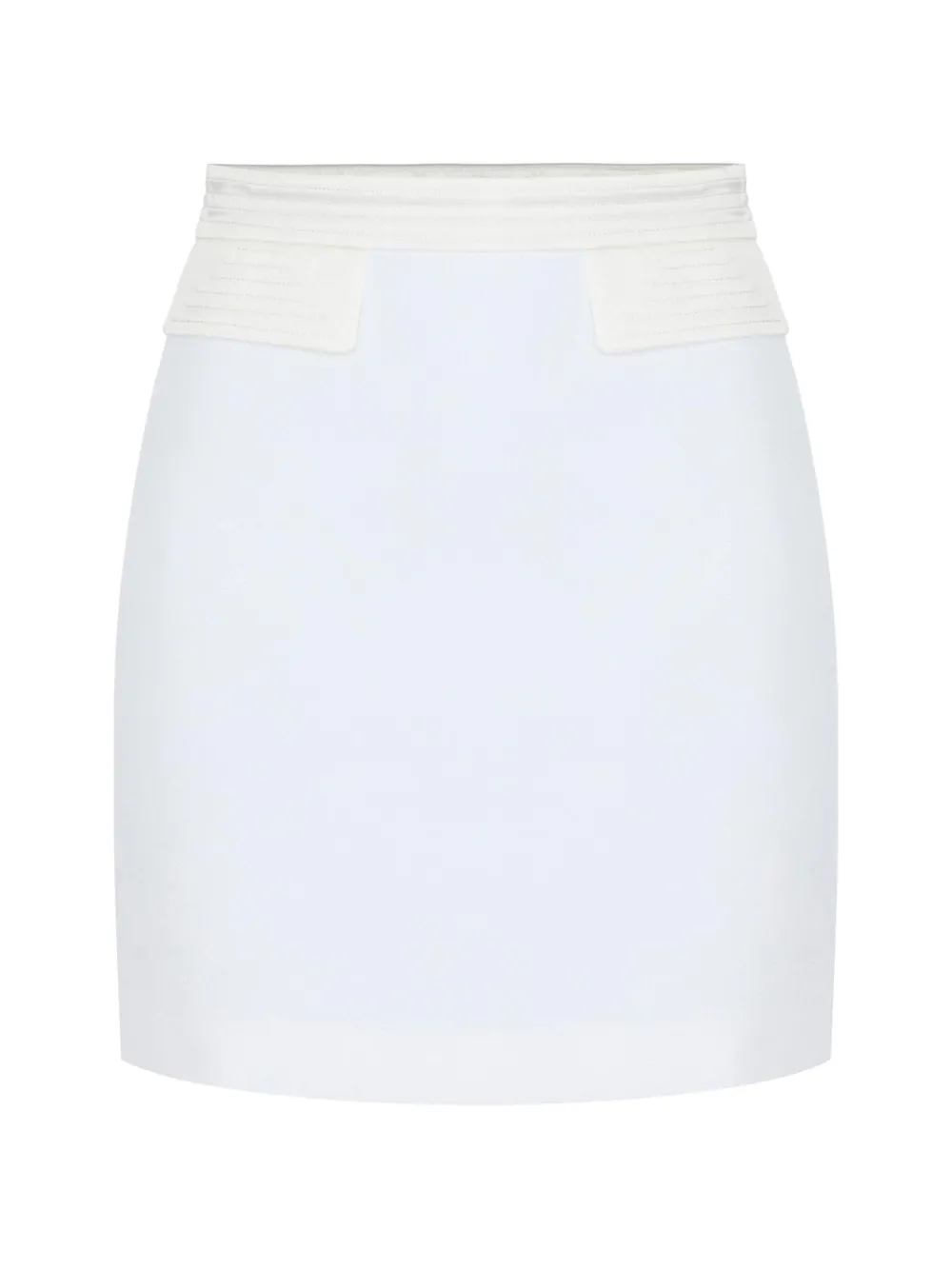 Elisabetta Franchi mini skirt in double layer stretch crêpe and satin fabrics - Bianco